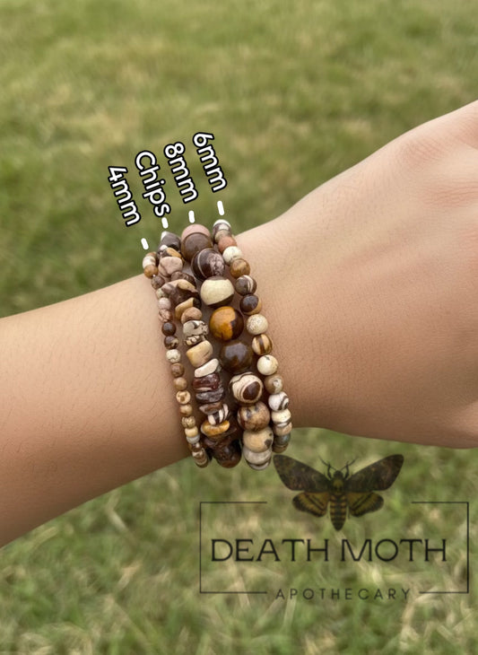 Brown Zebra Jasper Crystal Bracelet