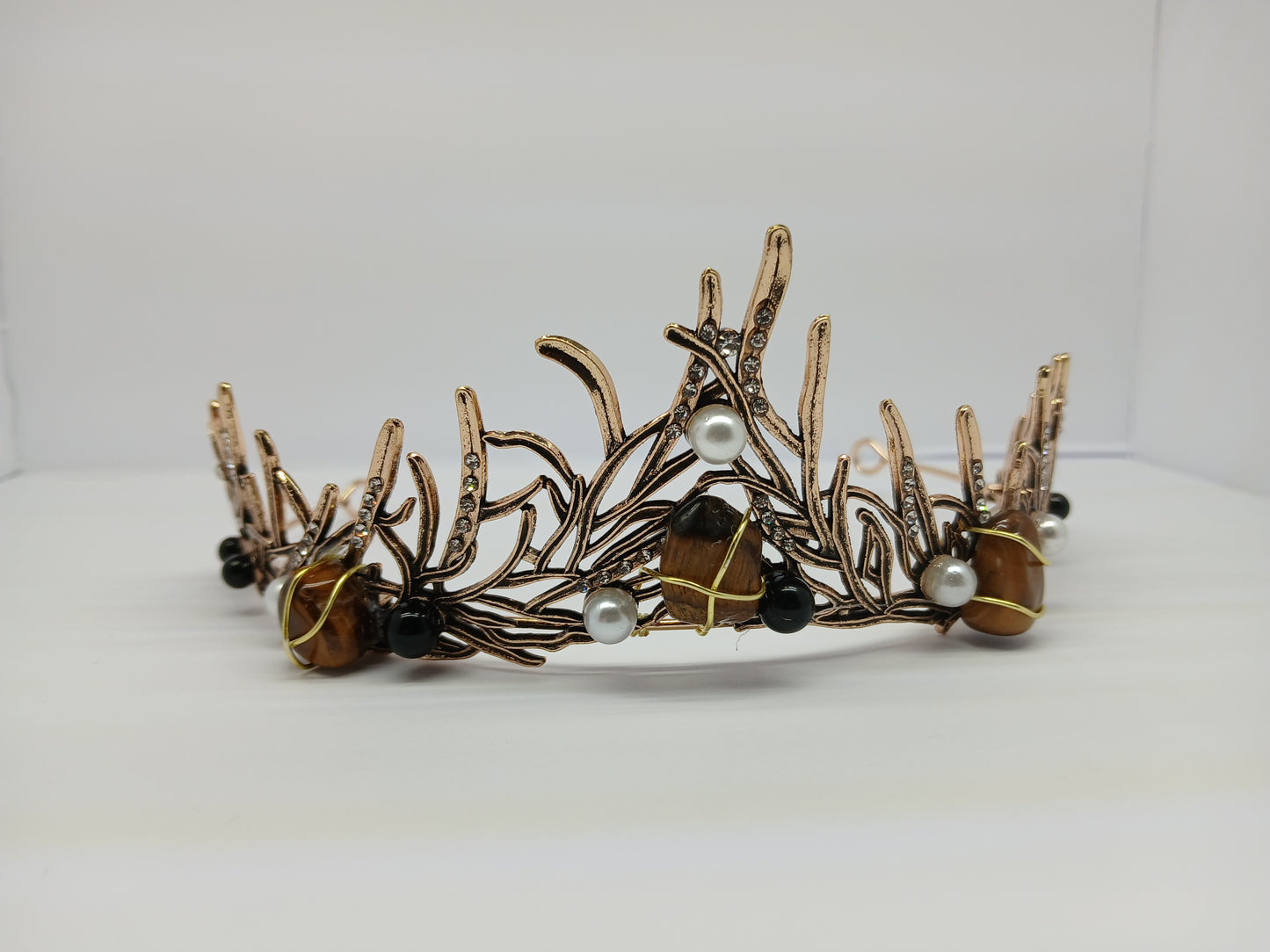 Wire-wrapped crystal tiara