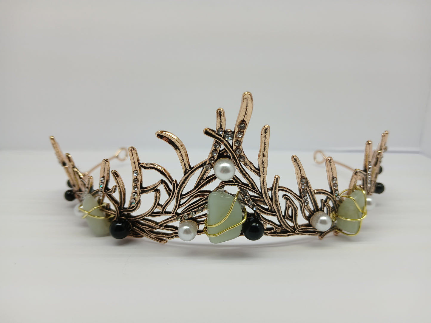 Wire-wrapped crystal tiara