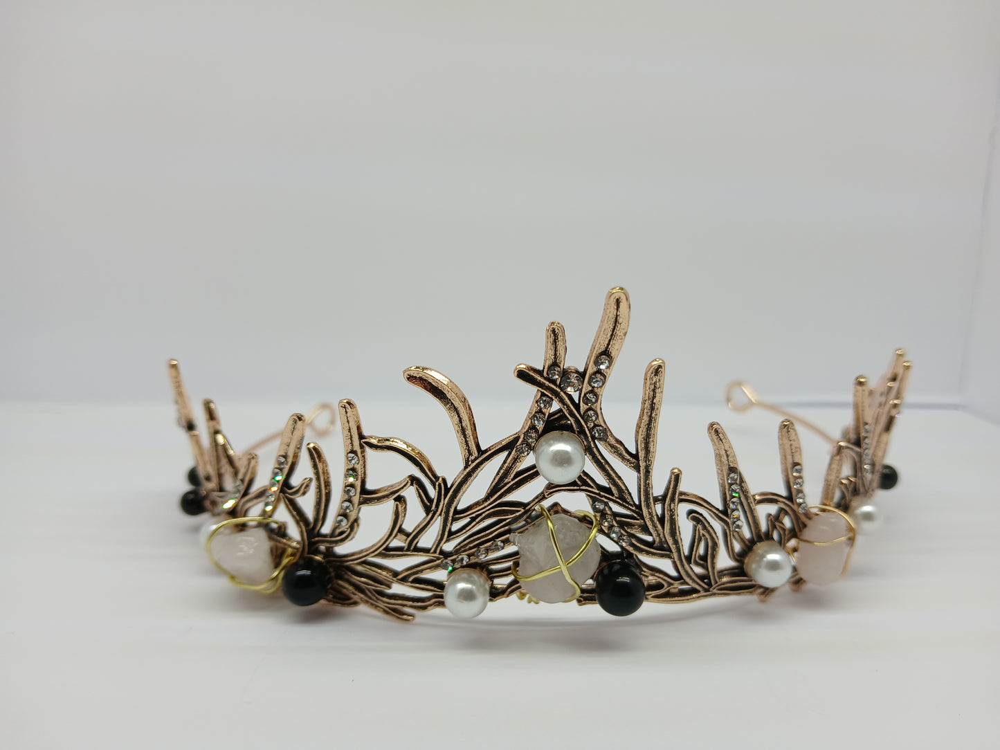 Wire-wrapped crystal tiara