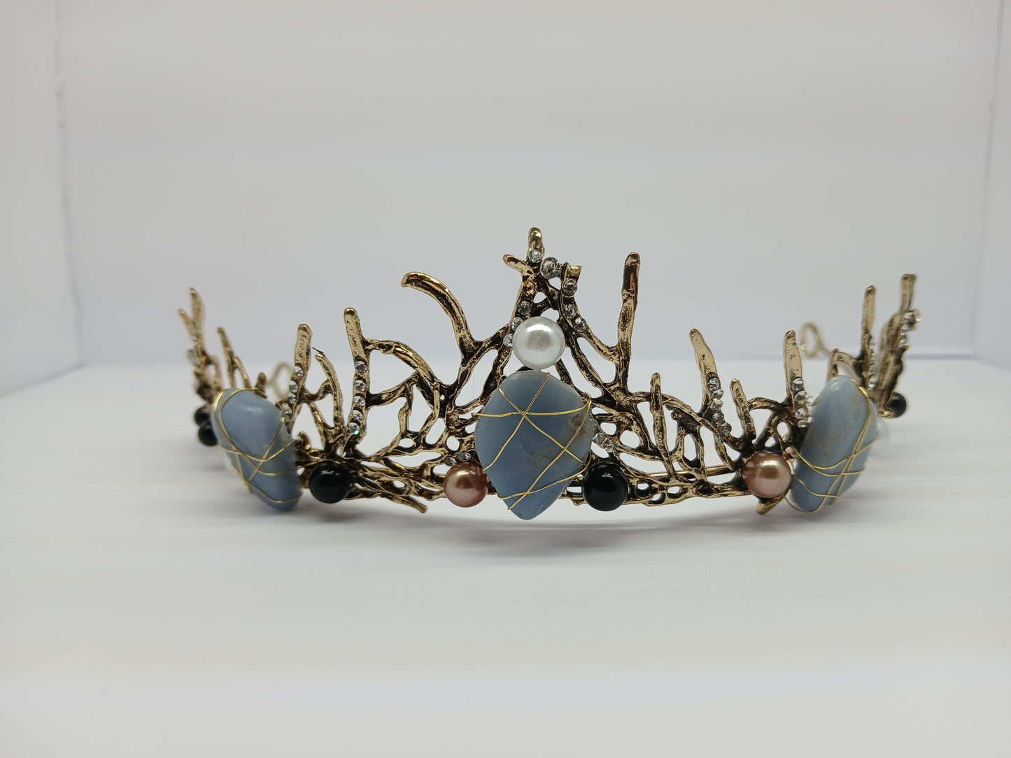 Wire-wrapped crystal tiara