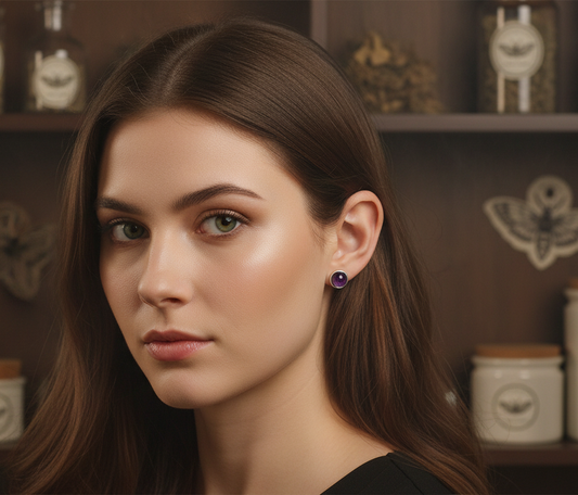 Amethyst, Green Aventurine, and Rose Quartz Stud Earrings (Individual & Trio Set)