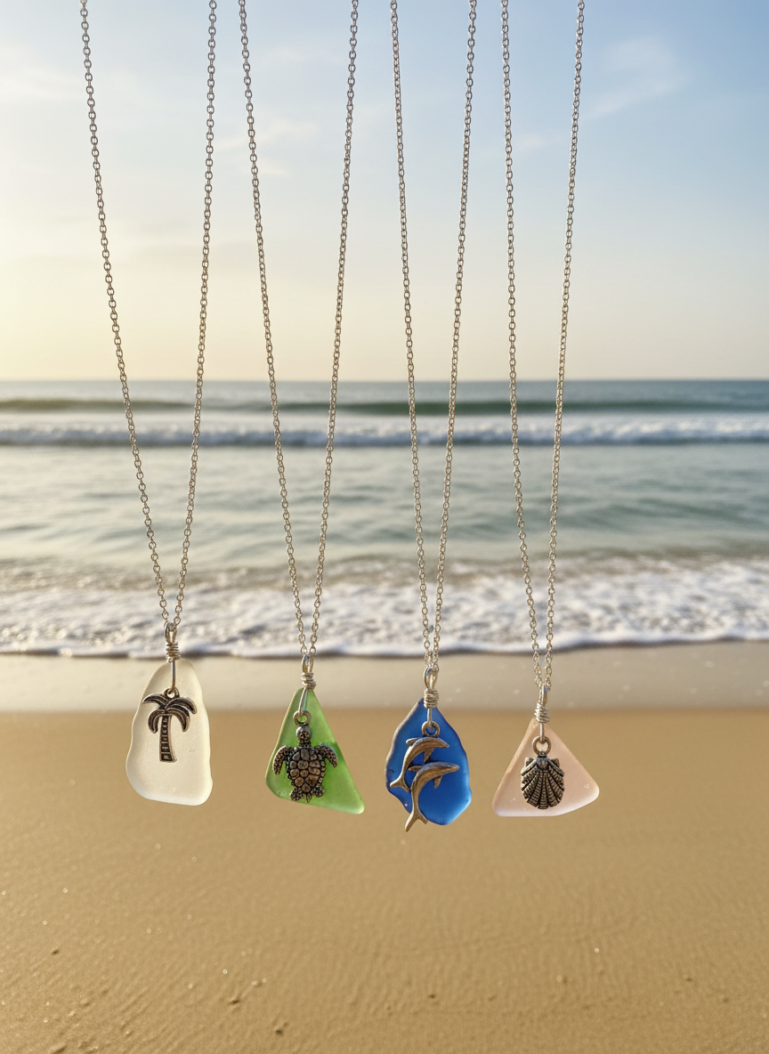 Customized Sea Glass Necklace - Wire Wrapped