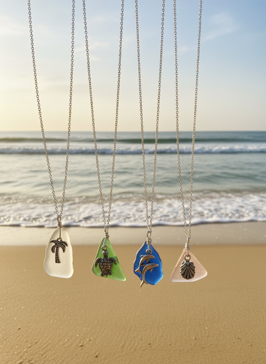 Customized Sea Glass Necklace - Wire Wrapped