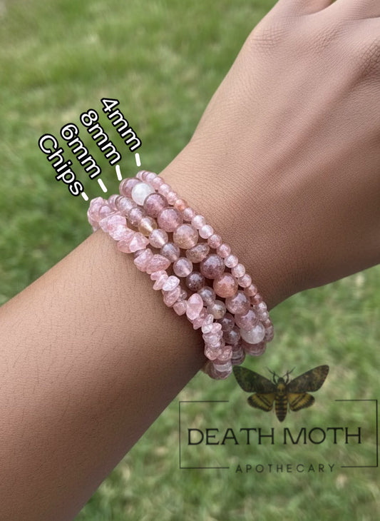 Strawberry Quartz Crystal Bracelet