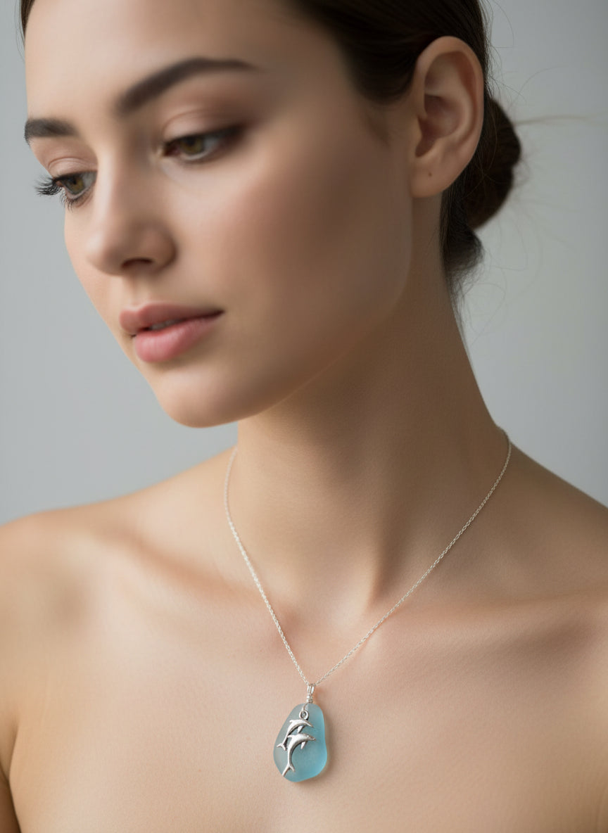 Customized Sea Glass Necklace - Wire Wrapped