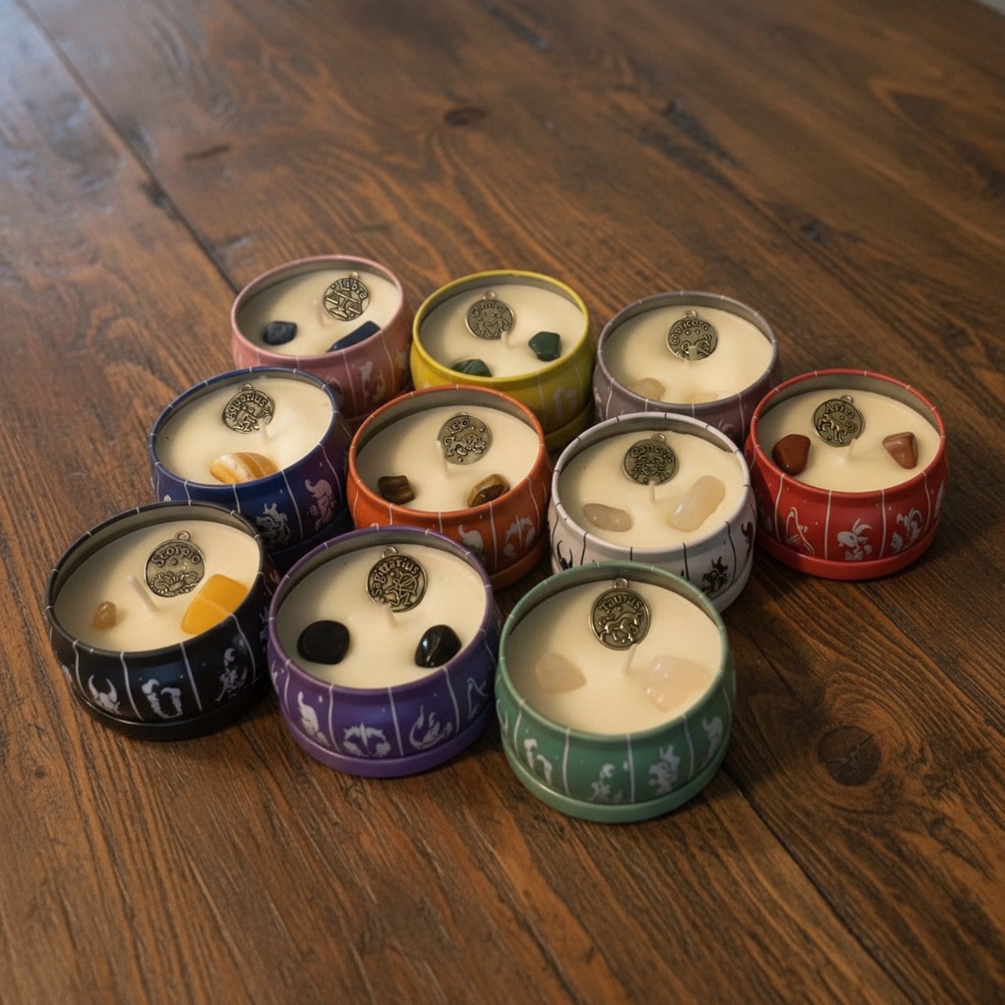 Zodiac Sign Crystal Candles