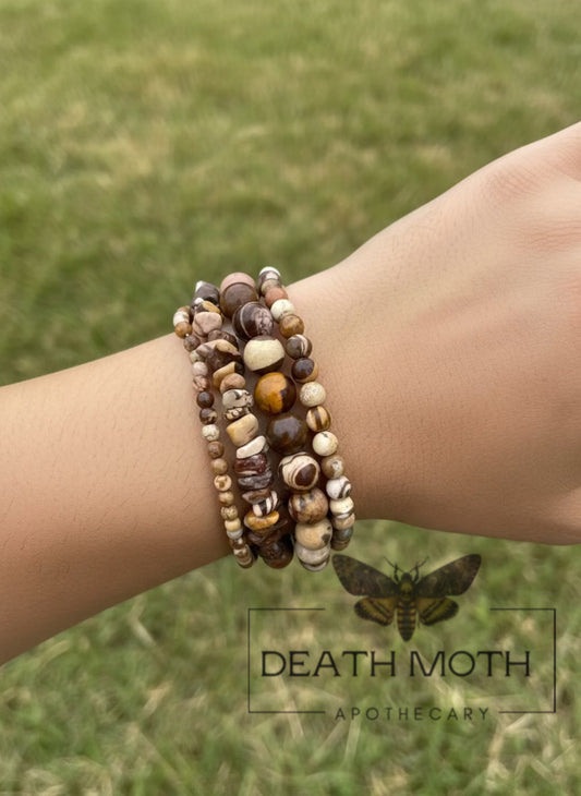 Brown Zebra Jasper Crystal Bracelet