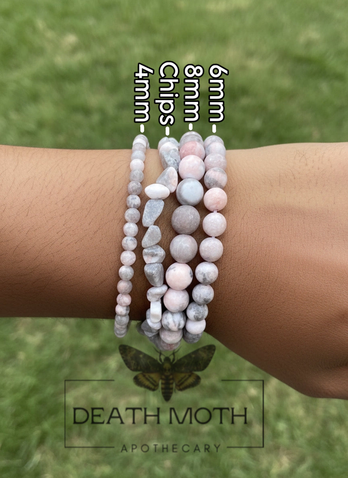 Pink Zebra Jasper Crystal Bracelet (Matte)