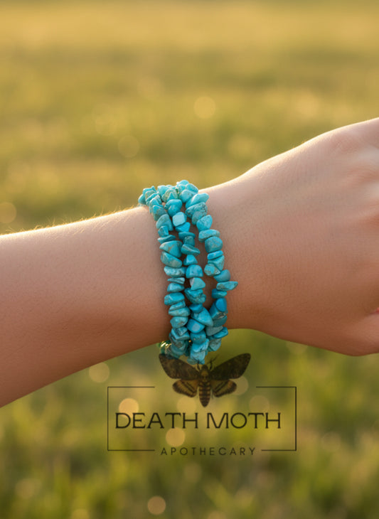 Turquoise Wagnerite Crystal Bracelet (Chips)