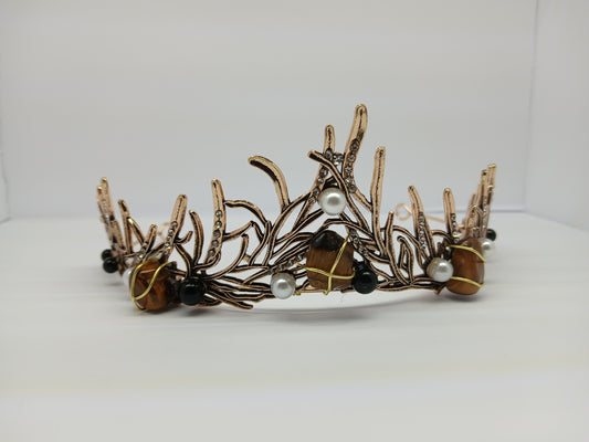 Wire-wrapped crystal tiara