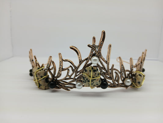 Wire-wrapped crystal tiara